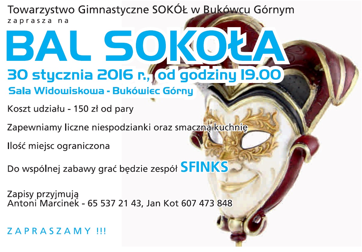 Bal Sokoła 2016 - zaproszenie