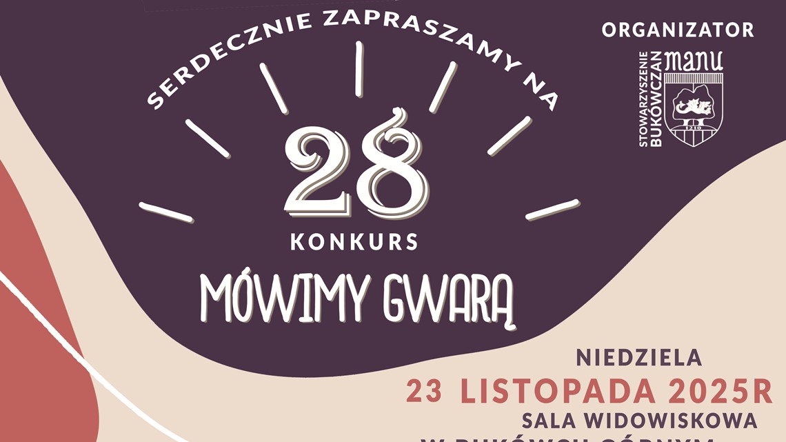 28 konkurs Mówimy Gwarą - zaproszenie